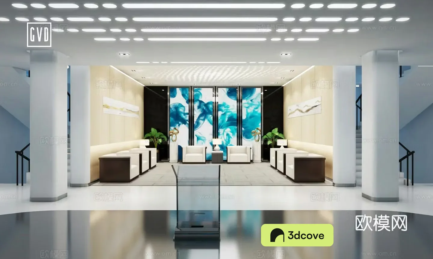 Reception room Modern technology reception room Art screen LED display wall Digital