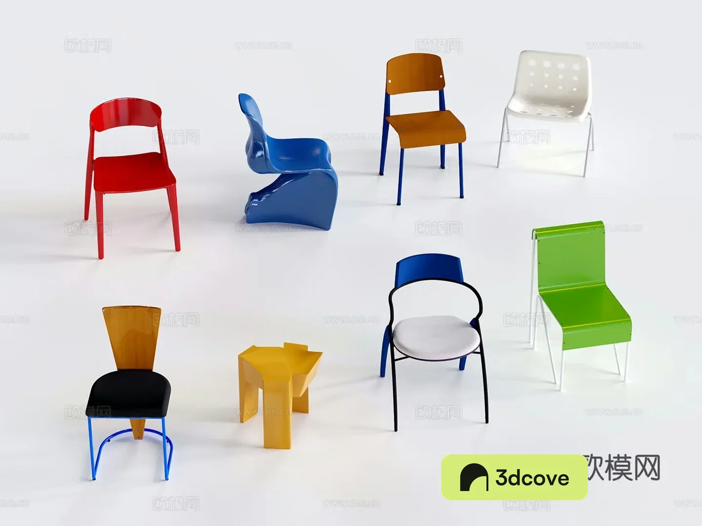 Modern dopamine single chair Memphis dining chair Bauhaus stool