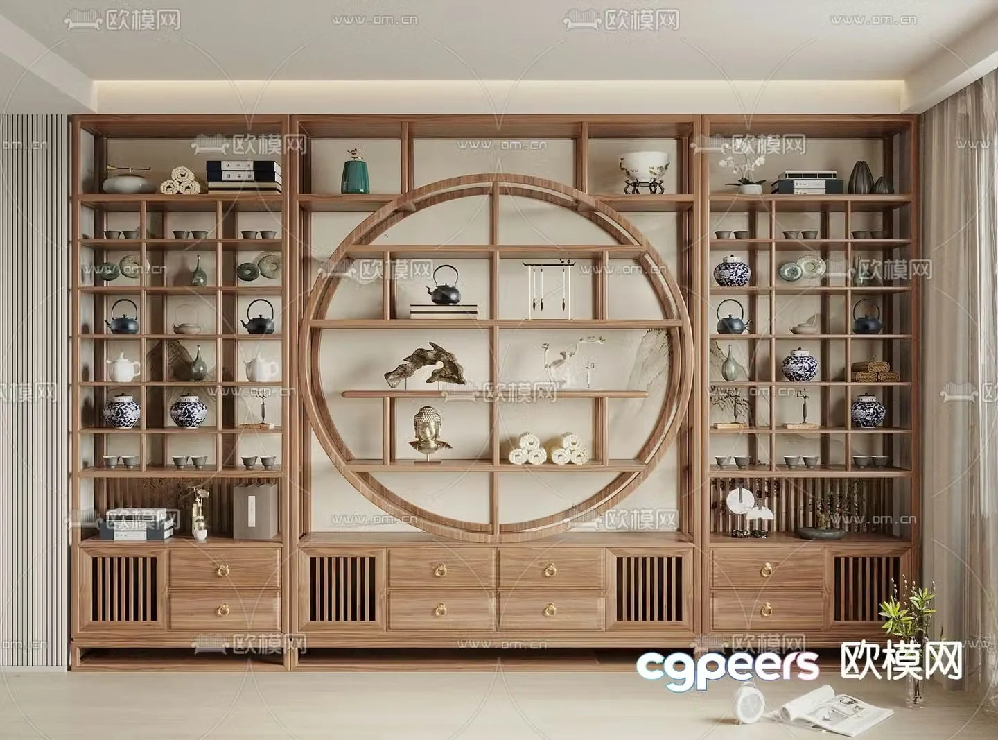 Bogu rack decorative cabinet display cabinet 3d model