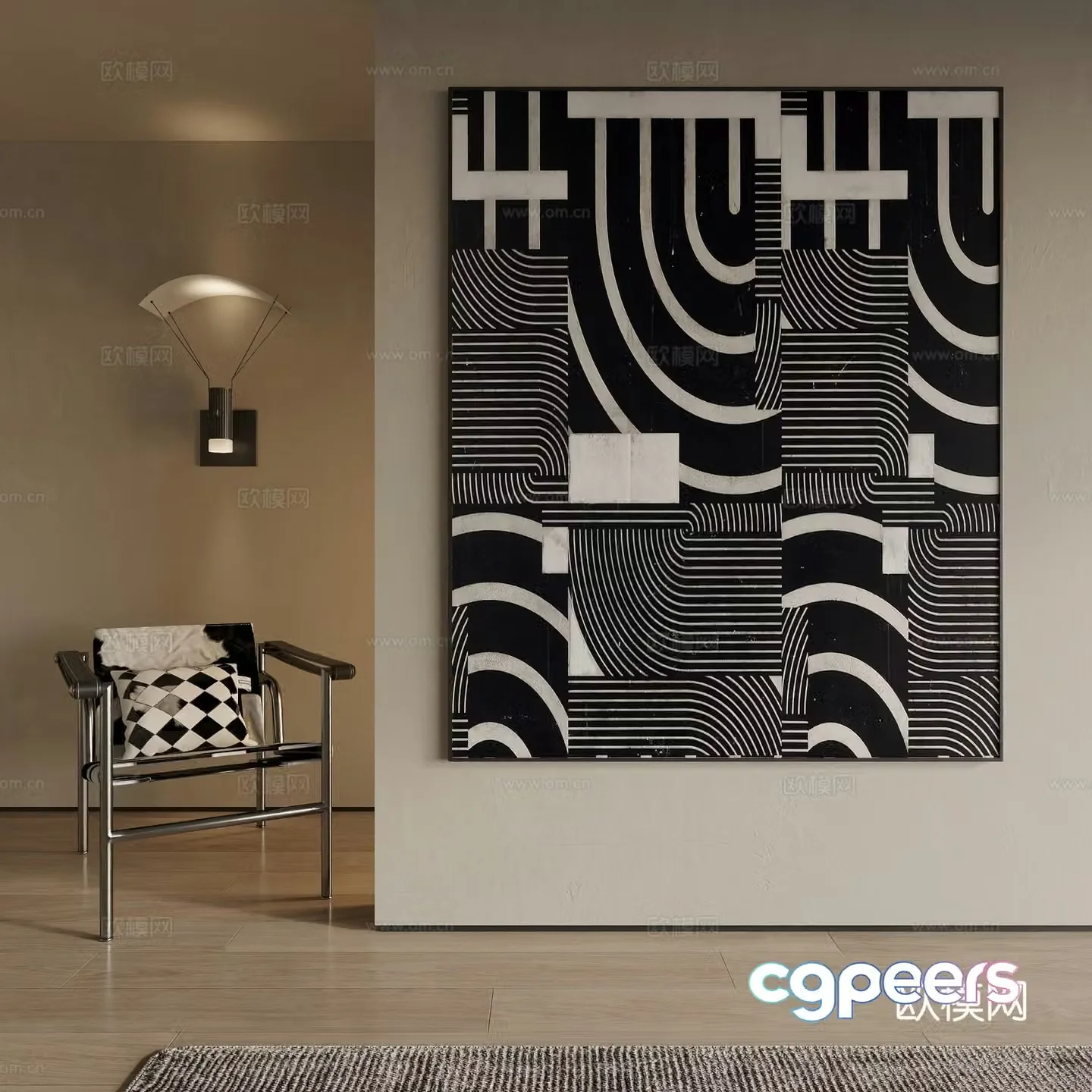 Modern decorative painting 3d model