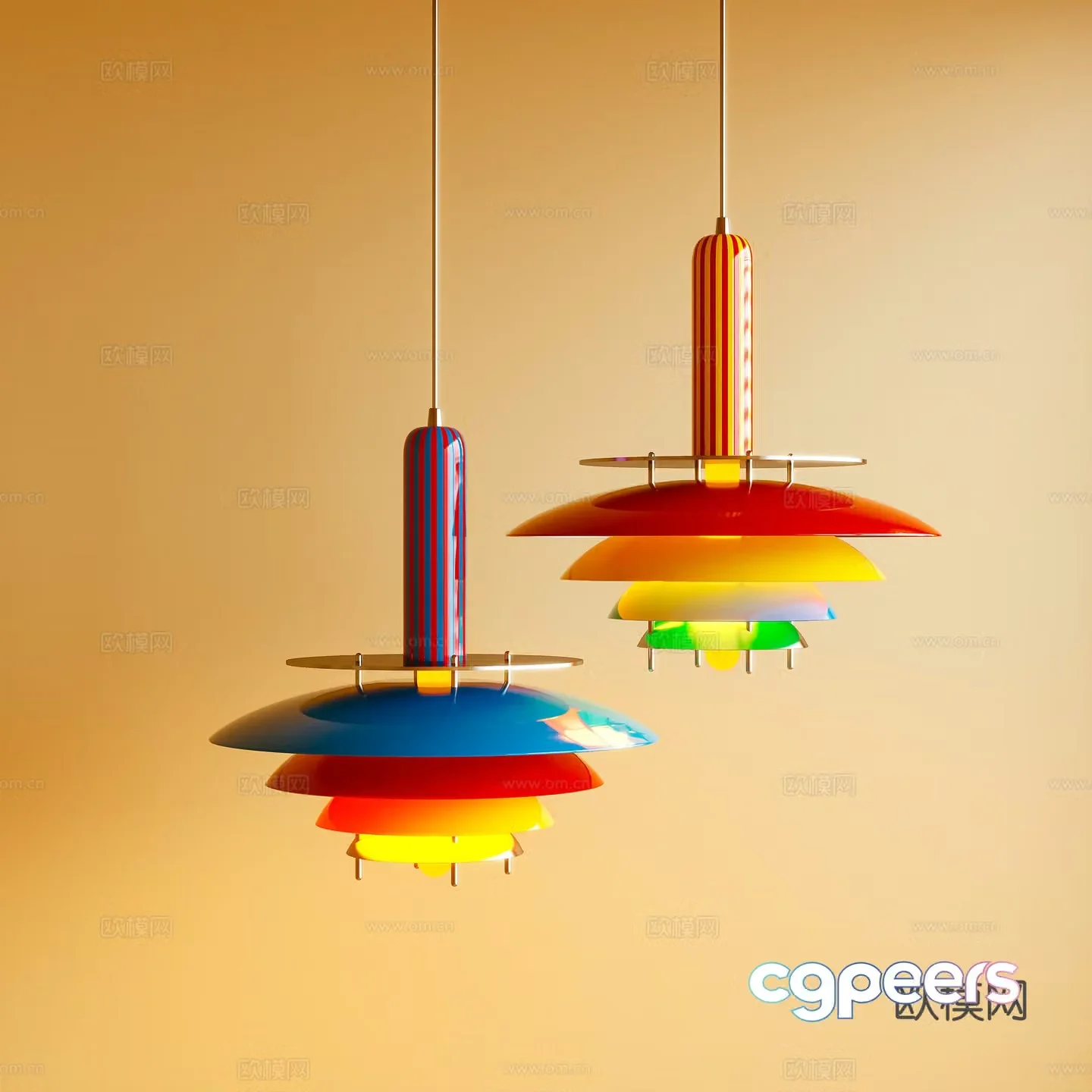 Chandelier Dopamine Memphis Decorative Light 3D Model