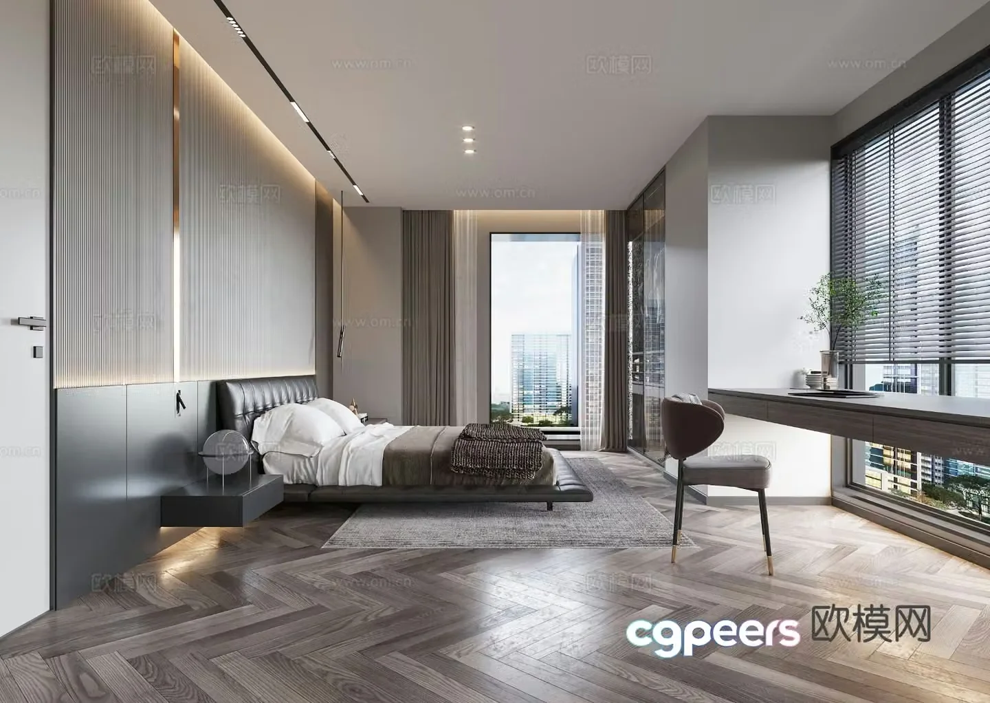 Modern bedroom master bedroom 3d model