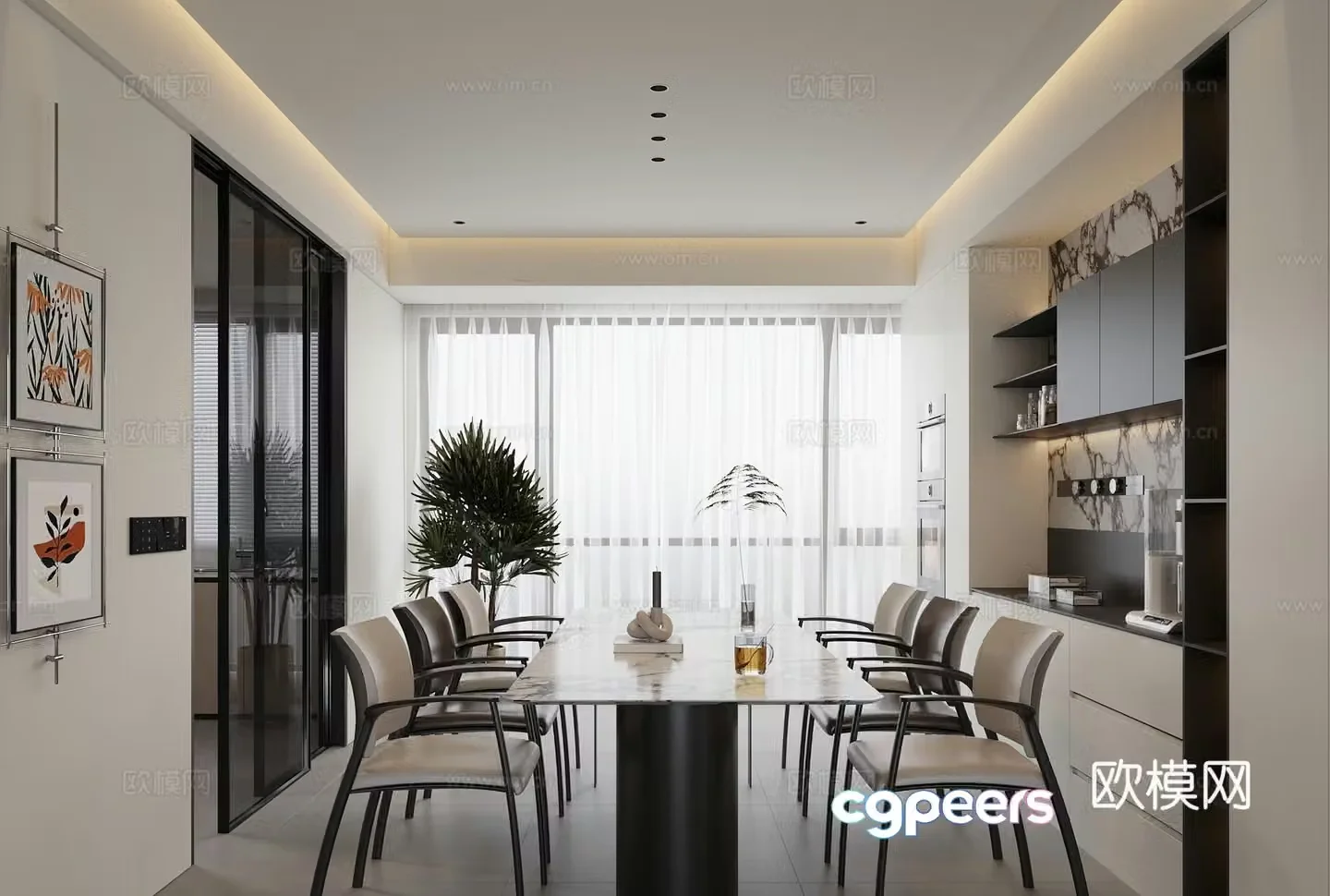 Modern restaurant 3d model
