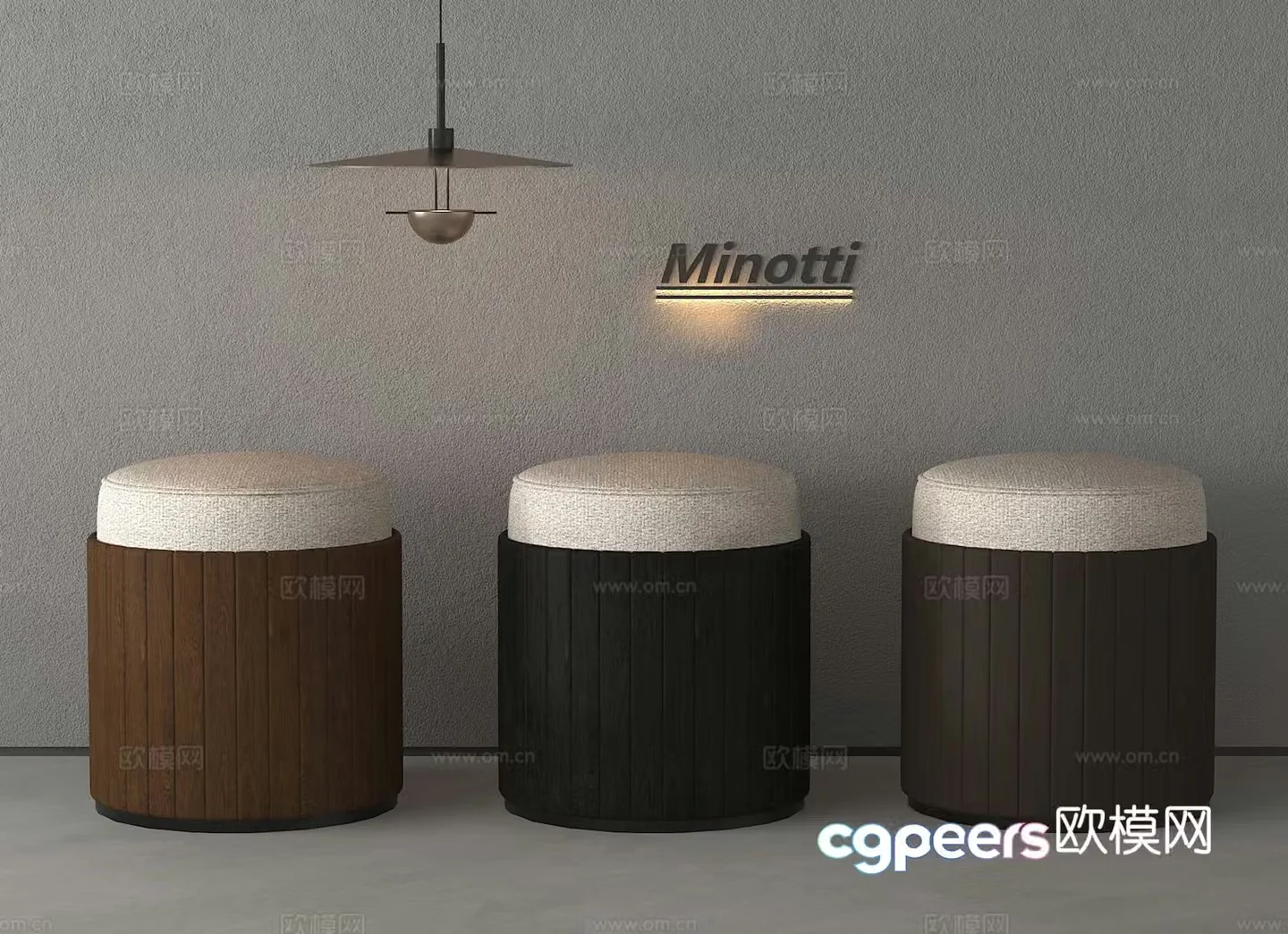 Stool round stool low stool shoe changing stool 3d model
