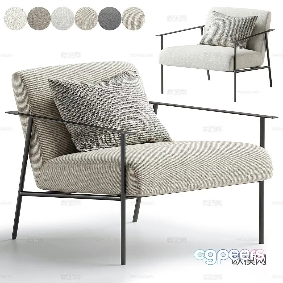 New Chinese casual chair 3D model