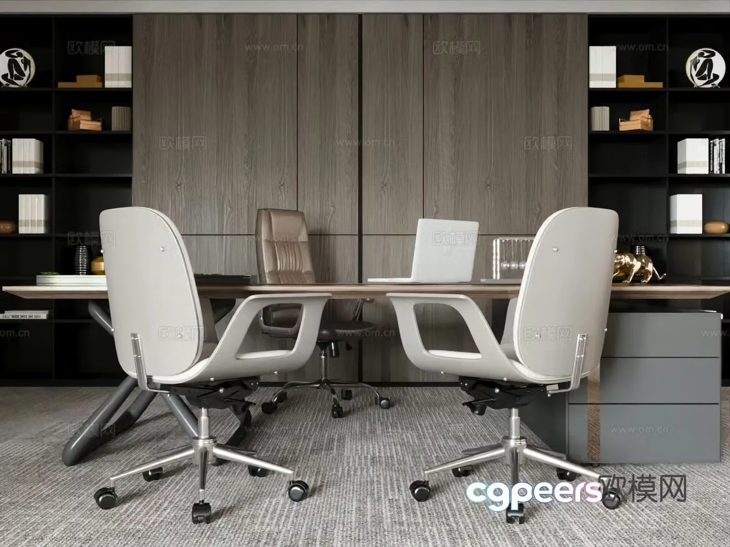 Modern desk desk executive desk boss desk 3d model