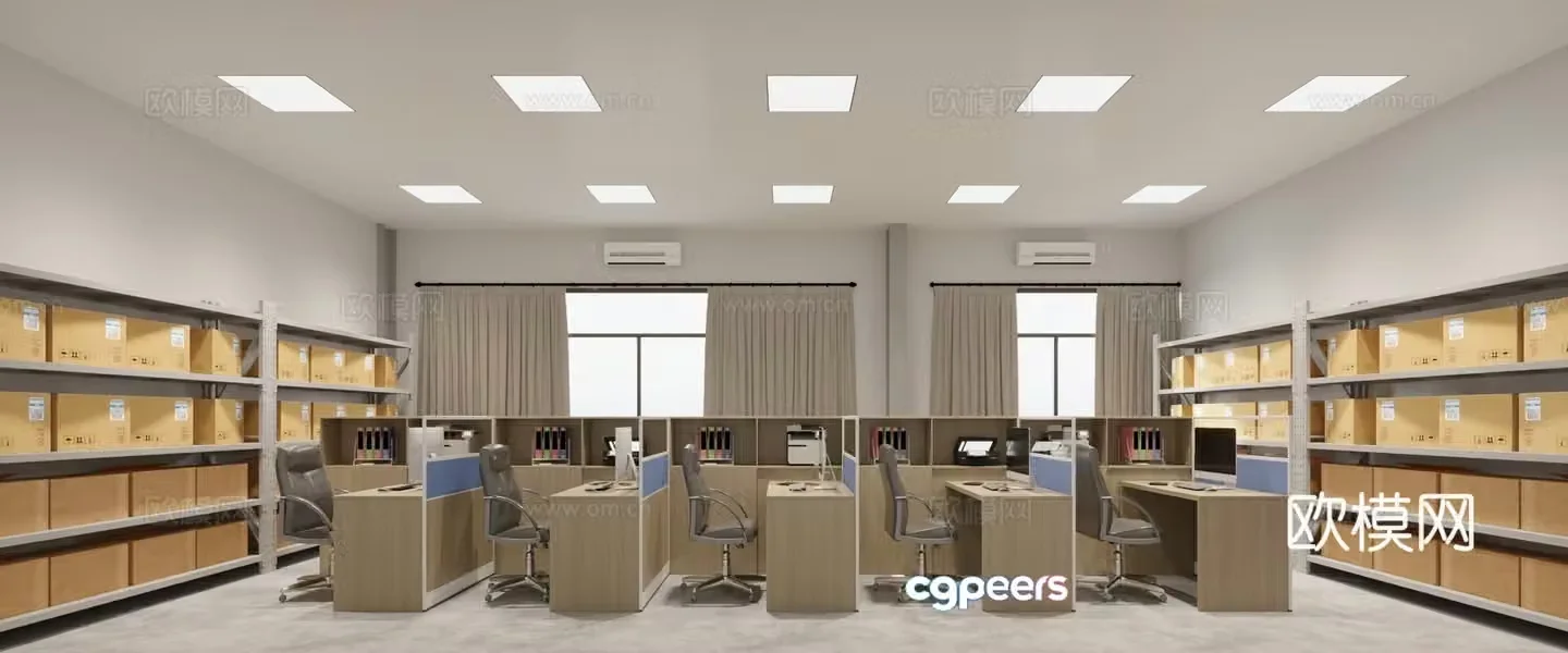 Modern Warehouse Office 3D Model