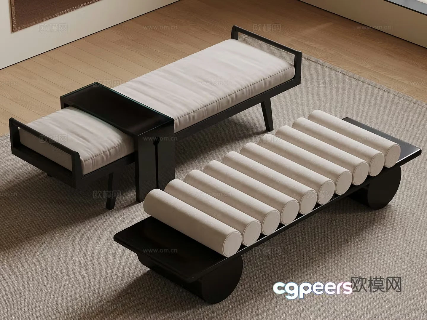 Modern shoe changing stool 3d model