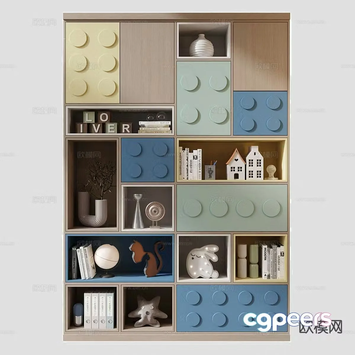 Toy cabinet bookcase 3d model