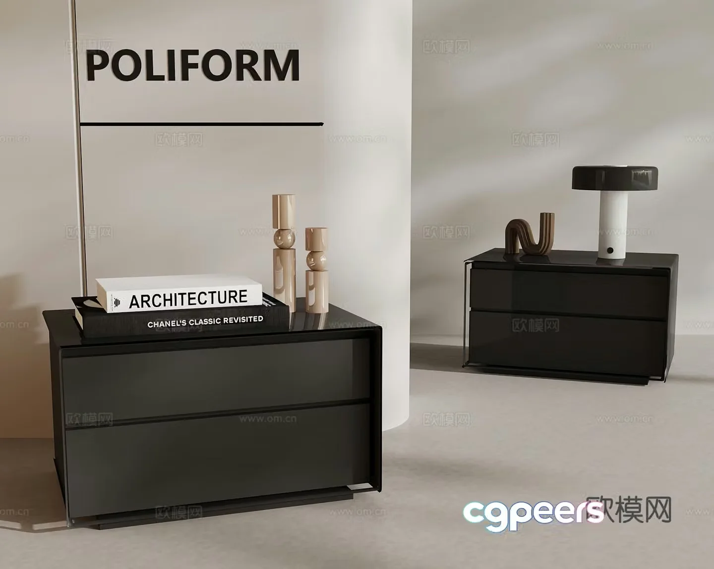 Bedside table Modern bedside table 3d model