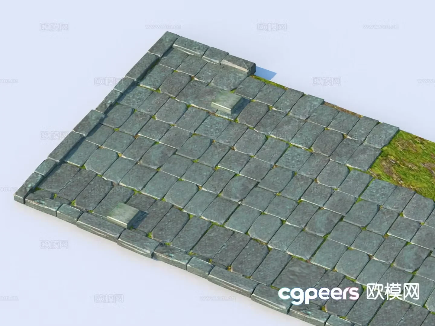 Stone paving landscape sketch 3d model