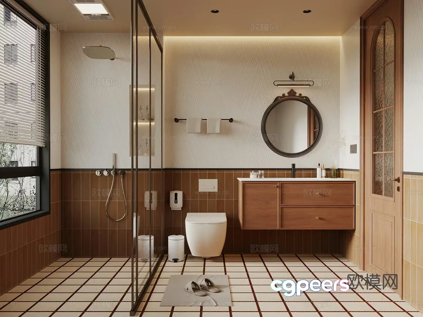 French bathroom medieval style bathroom bathroom cabinet toilet 3d model