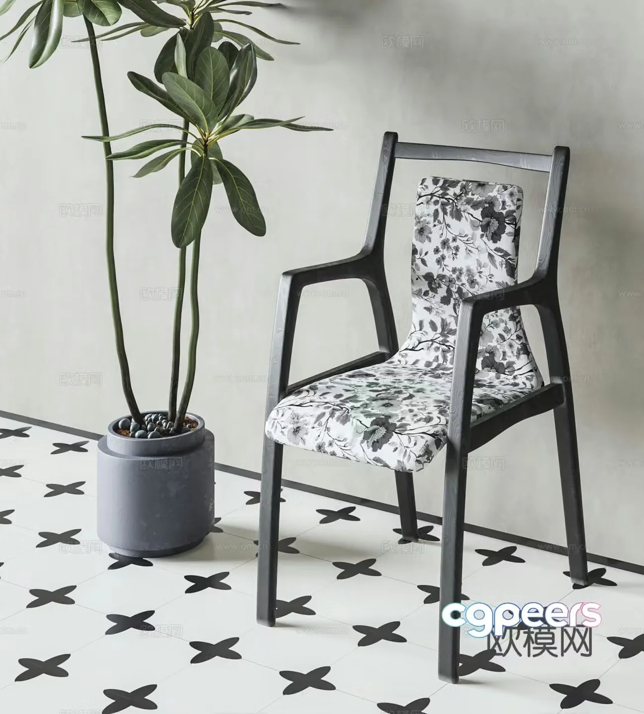 Middle Ages Wasabi Single Chair 3D Model