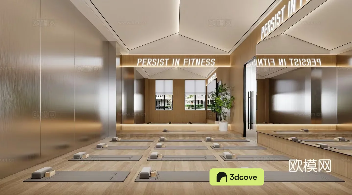 Modern yoga room