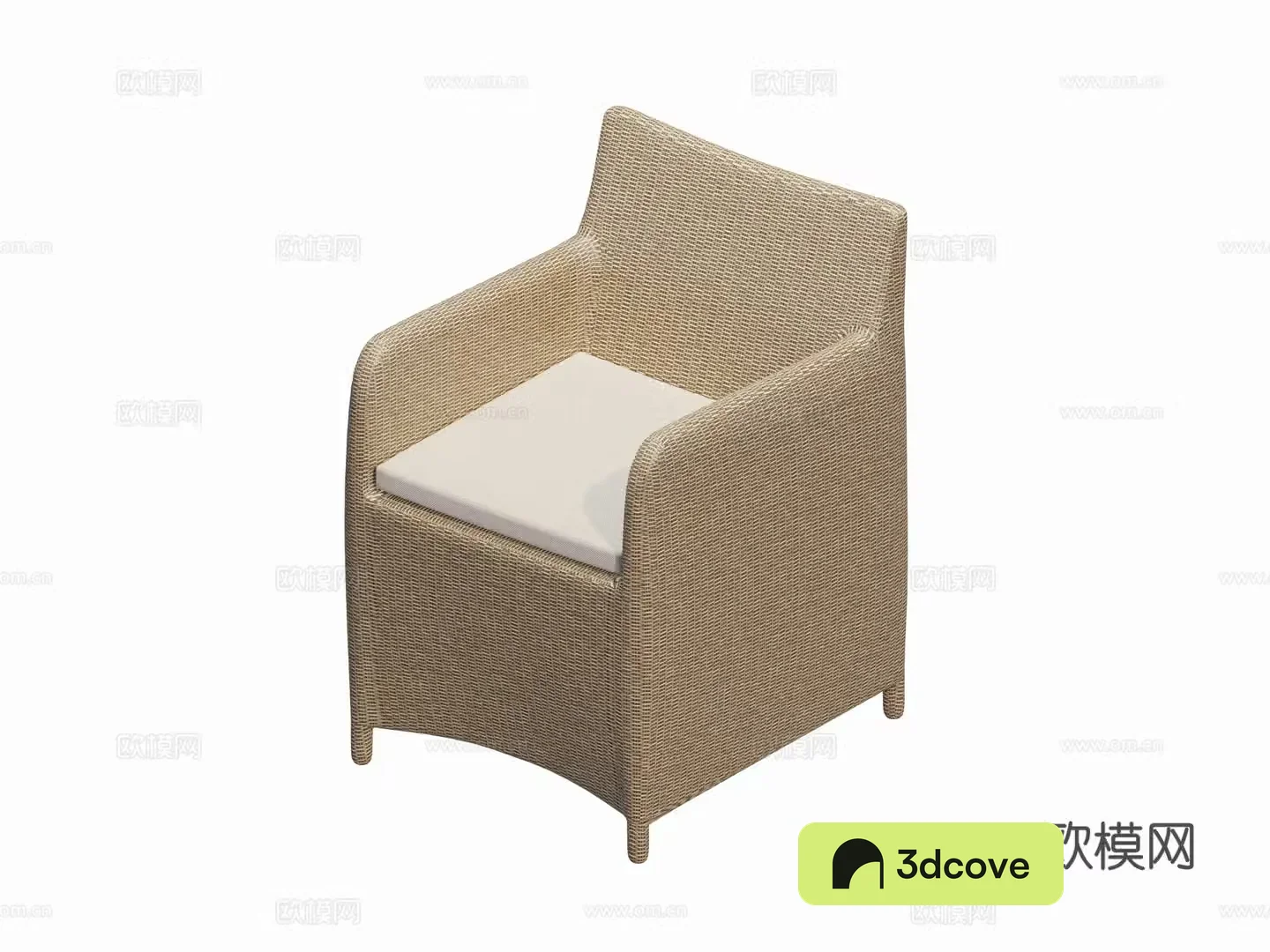 Modern French single chair rattan chair Chinese retro courtyard outdoor chair combination