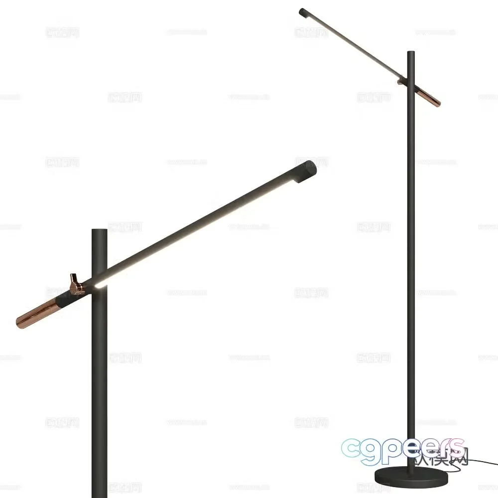 Valaisin Modern minimalist floor lamp Reading lamp Long strip floor lamp Metal falling 3D model