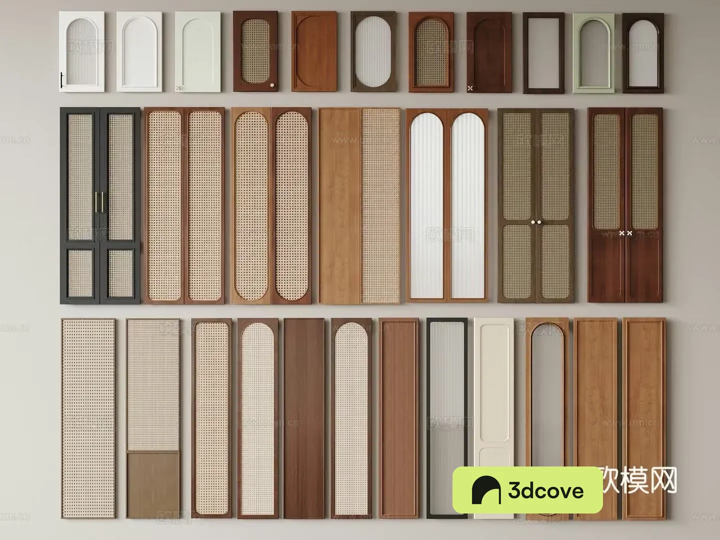 Medieval style cabinet door panel rattan cabinet door