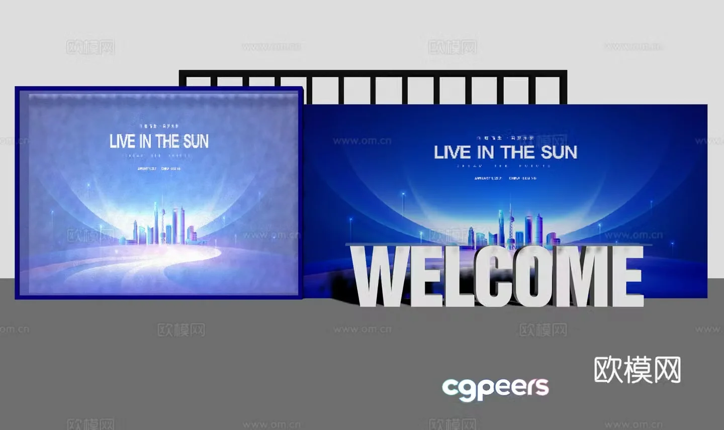 Event presentation conference display board check-in wall welcome wall cultural wall 3D model