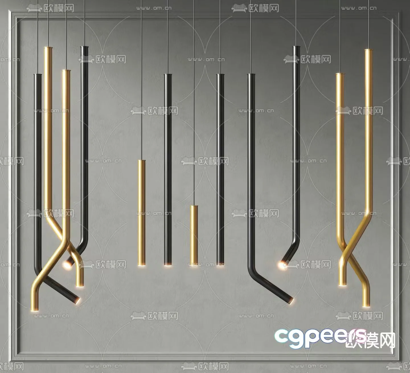 Minimalist chandelier 3d model