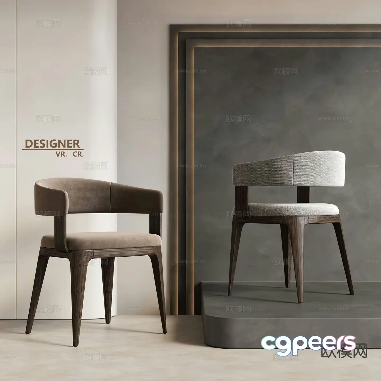 Modern single chair dining chair 3d model