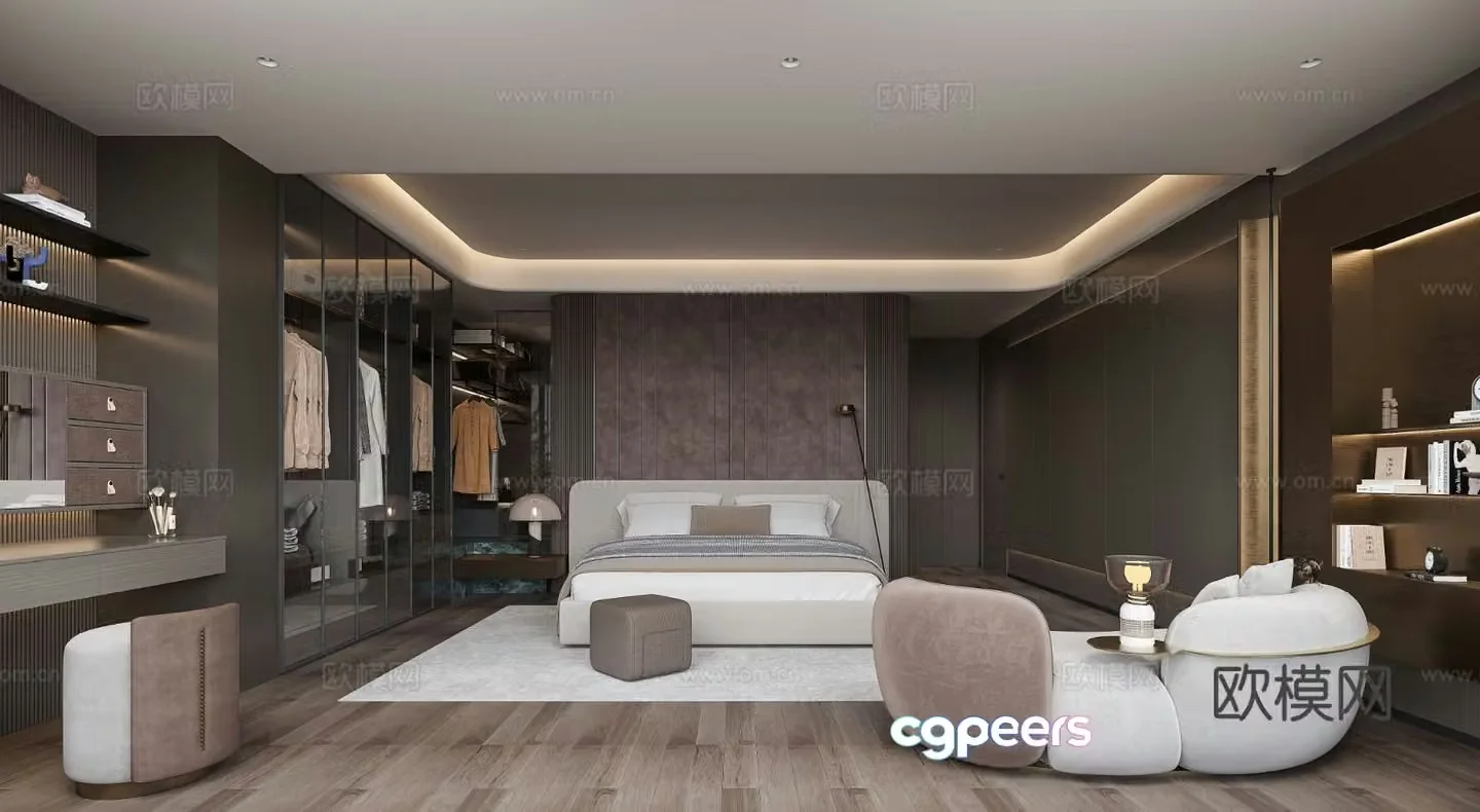Poltrona Frau Italian style bedroom master bedroom 3d model