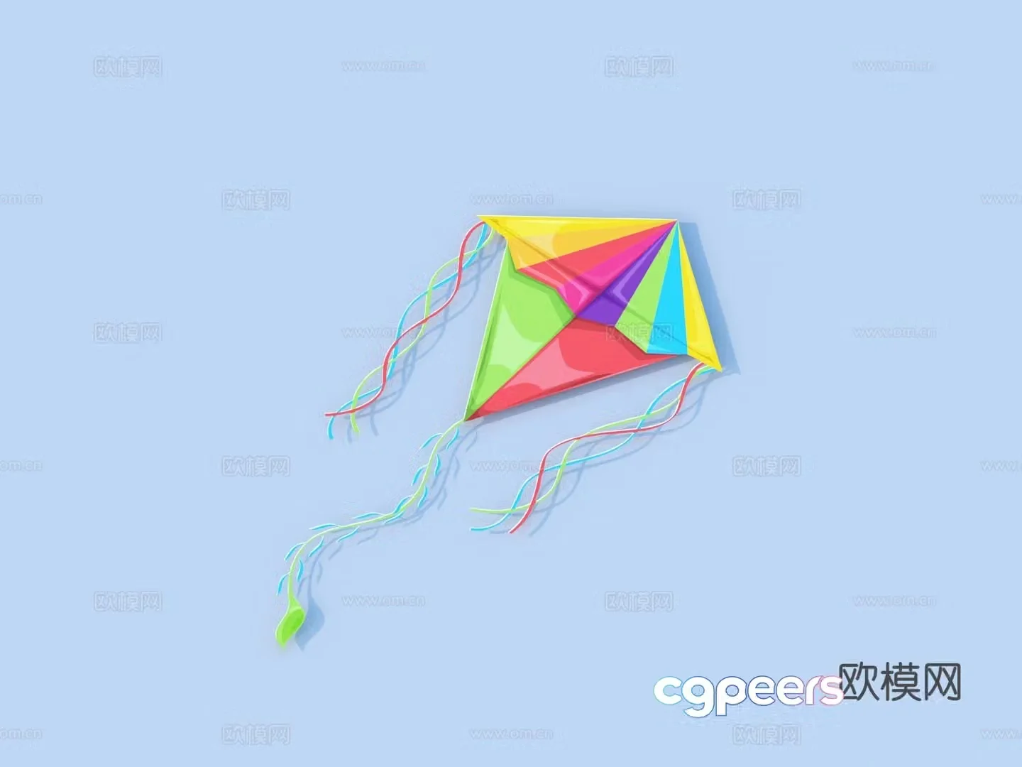 kite toy ornament decoration 3d model
