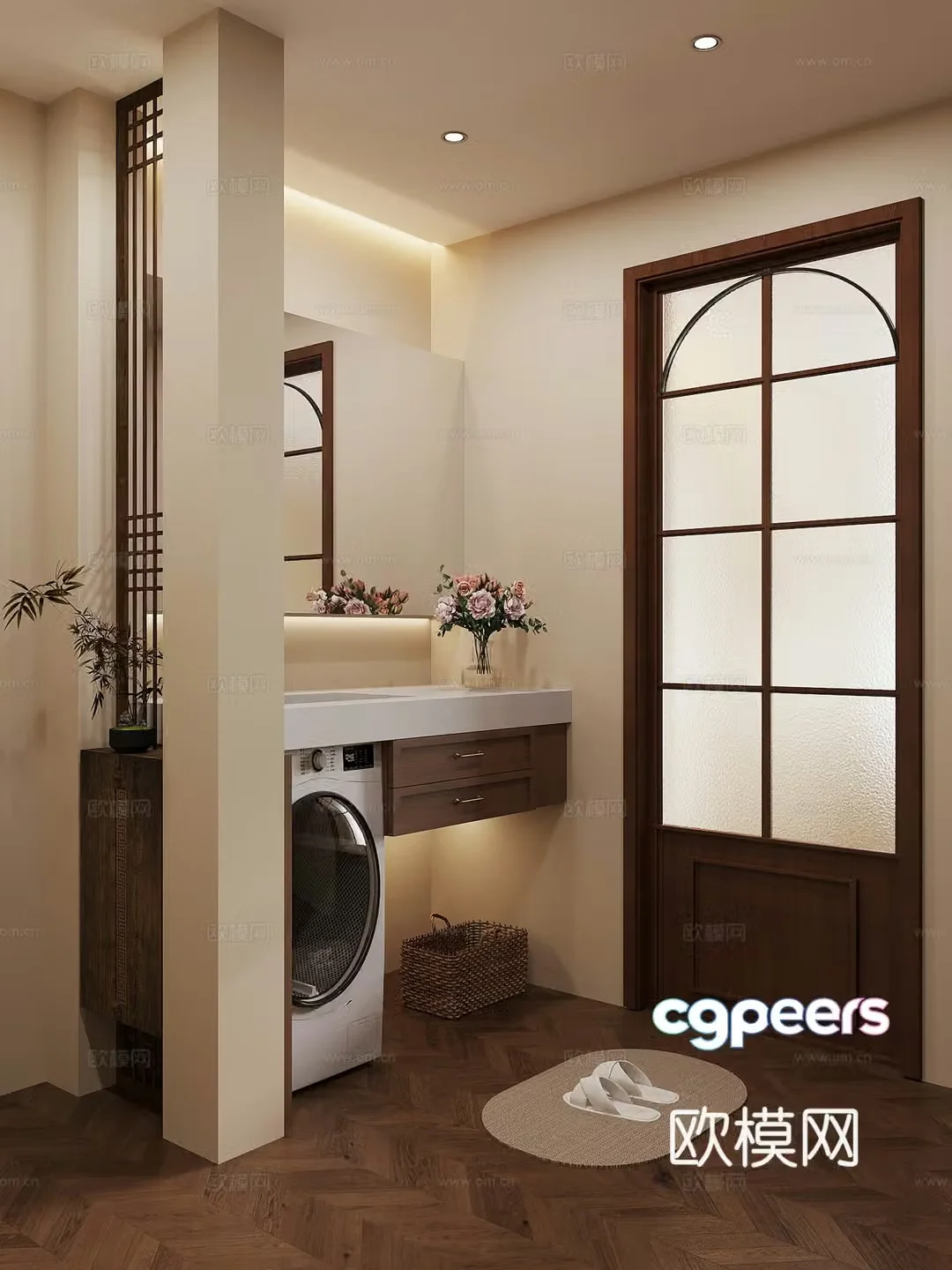 017 bathroom dry area New Chinese style bathroom dry area Bathroom cabinet Washing table 3D model