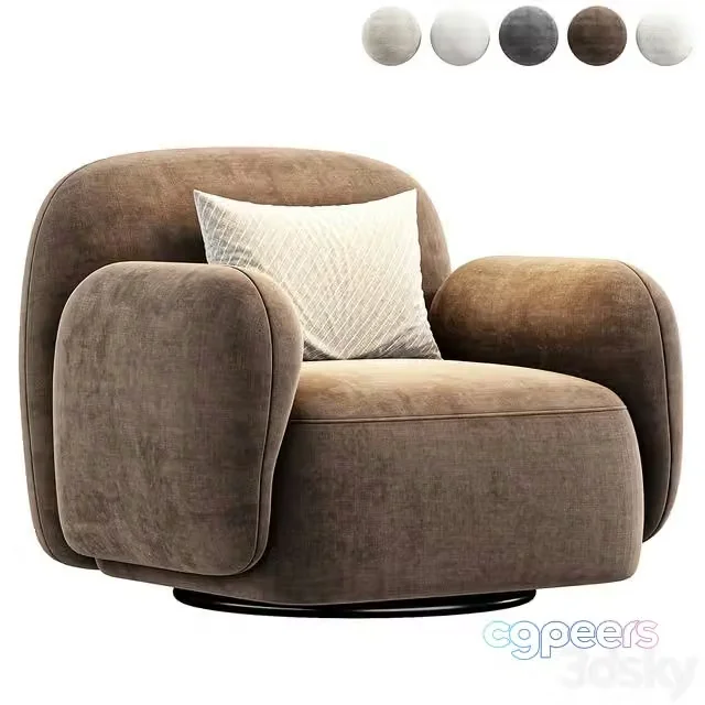 3ds Max Free – Giddings Swivel Chair Knoll Camel By Highfashionhome