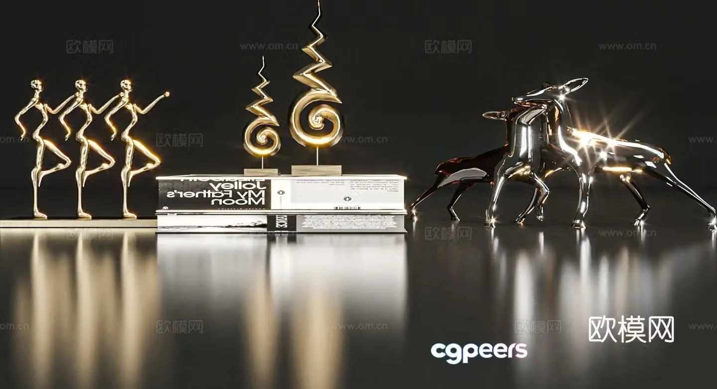 Decoration ornaments books crafts 3d model