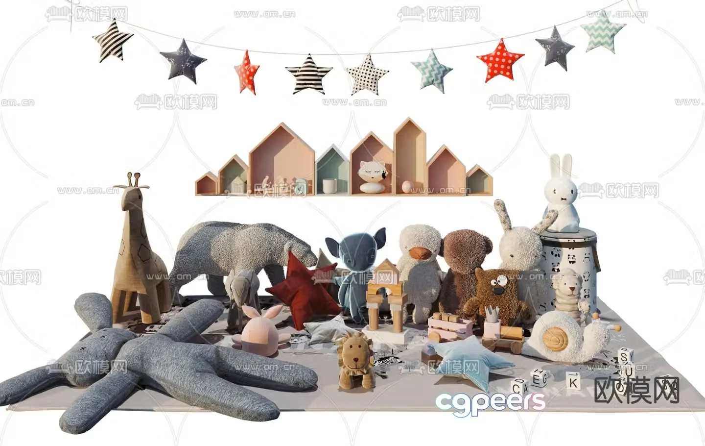Modern children’s plush toy 3d model