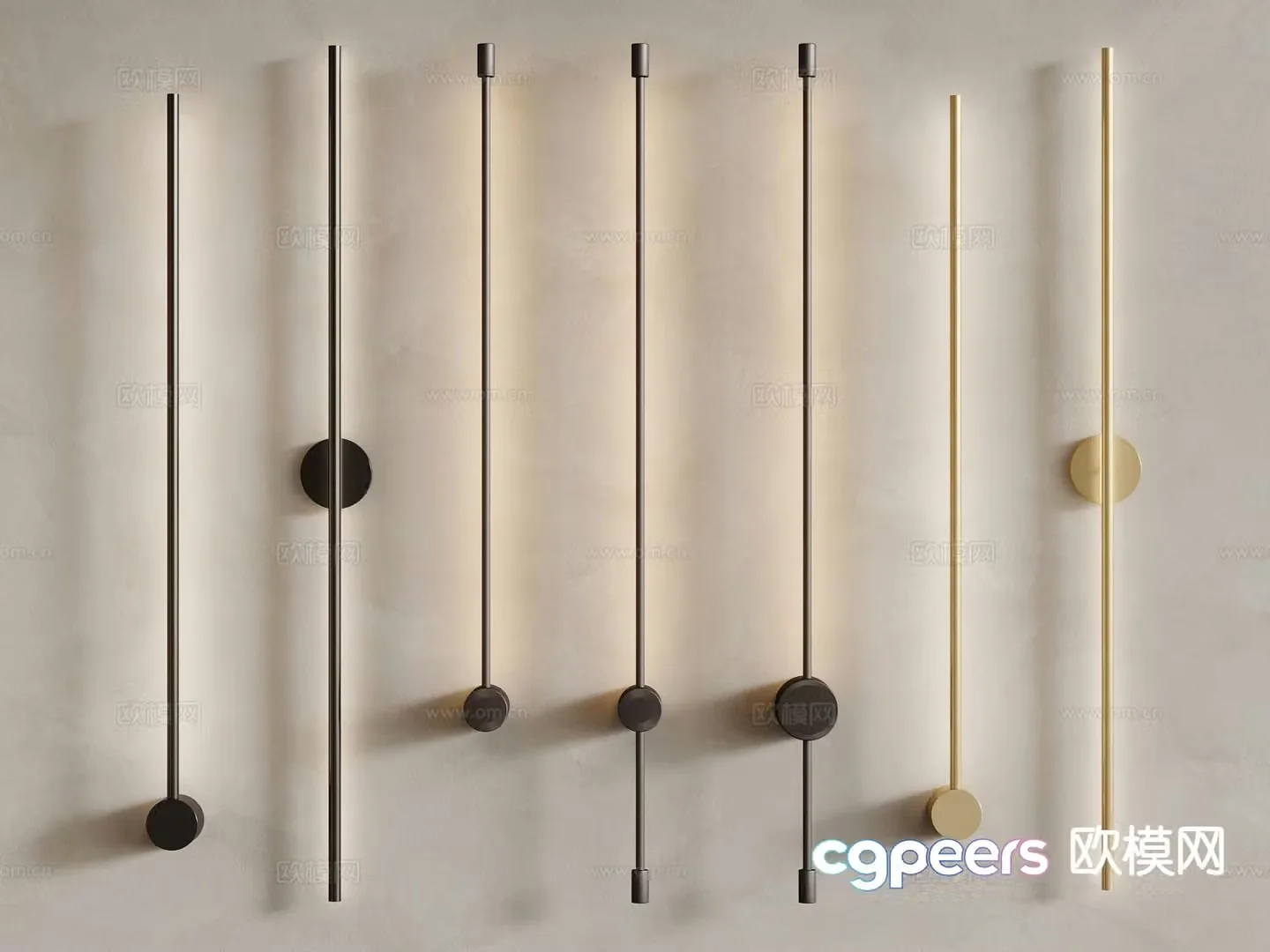 Minimalist wall lamp long wall lamp 3d model