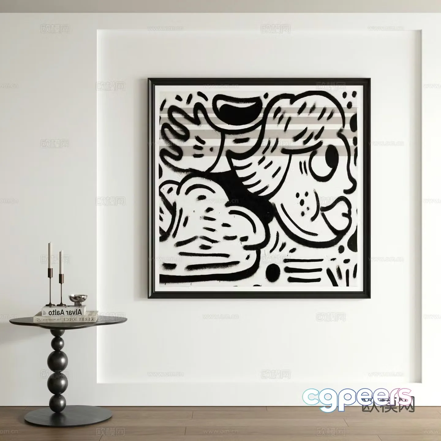 Modern graffiti decorative painting 3d model