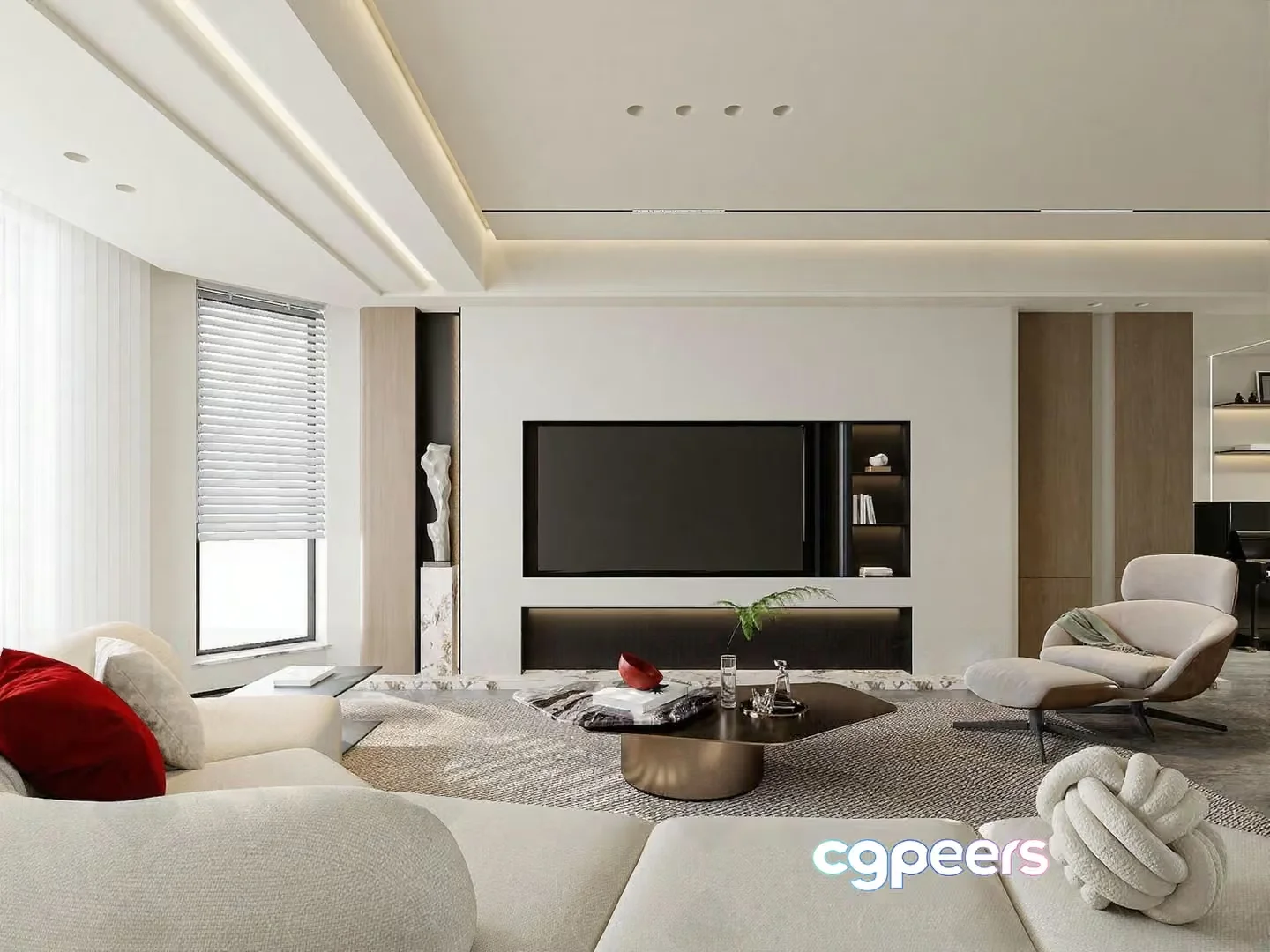 Modern Living Room 3D Model – 17799 – CORONA Render