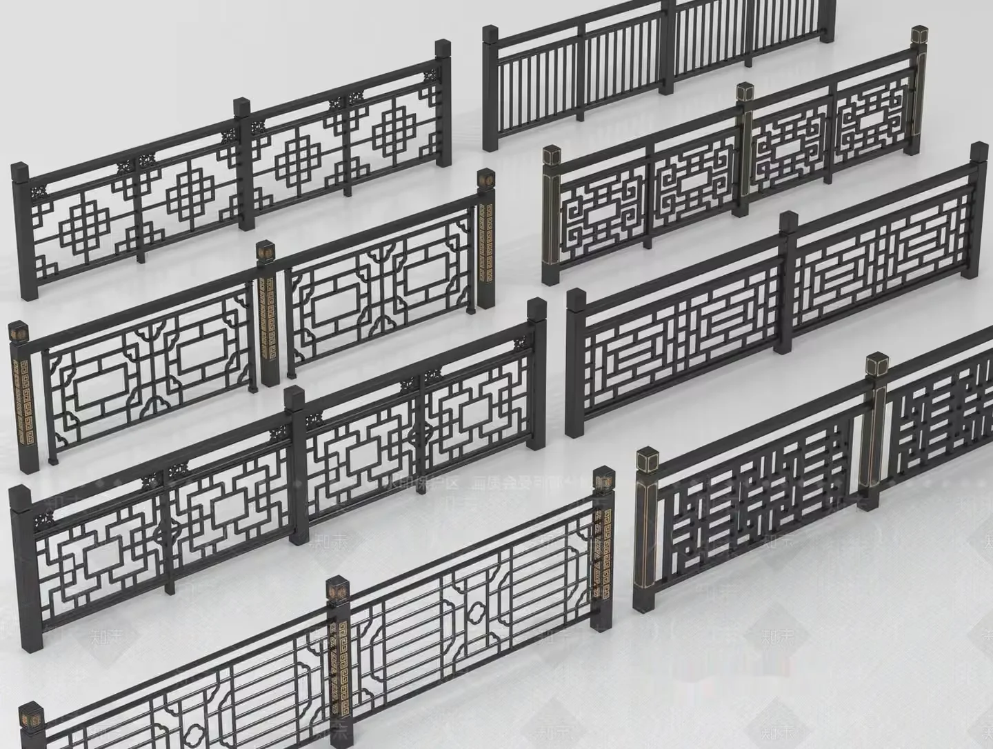 Traditional Chinese Fence 3D Model – 13387 – VRAY Render