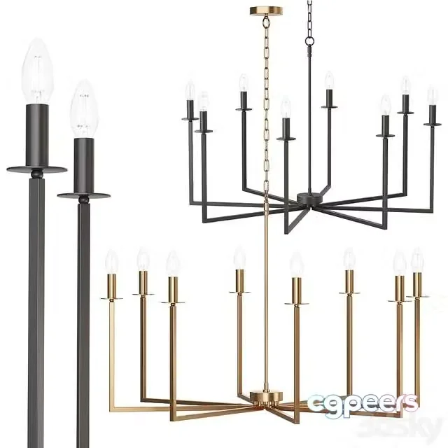 3ds Max Free – Chandelier Cohen – Brass & Black