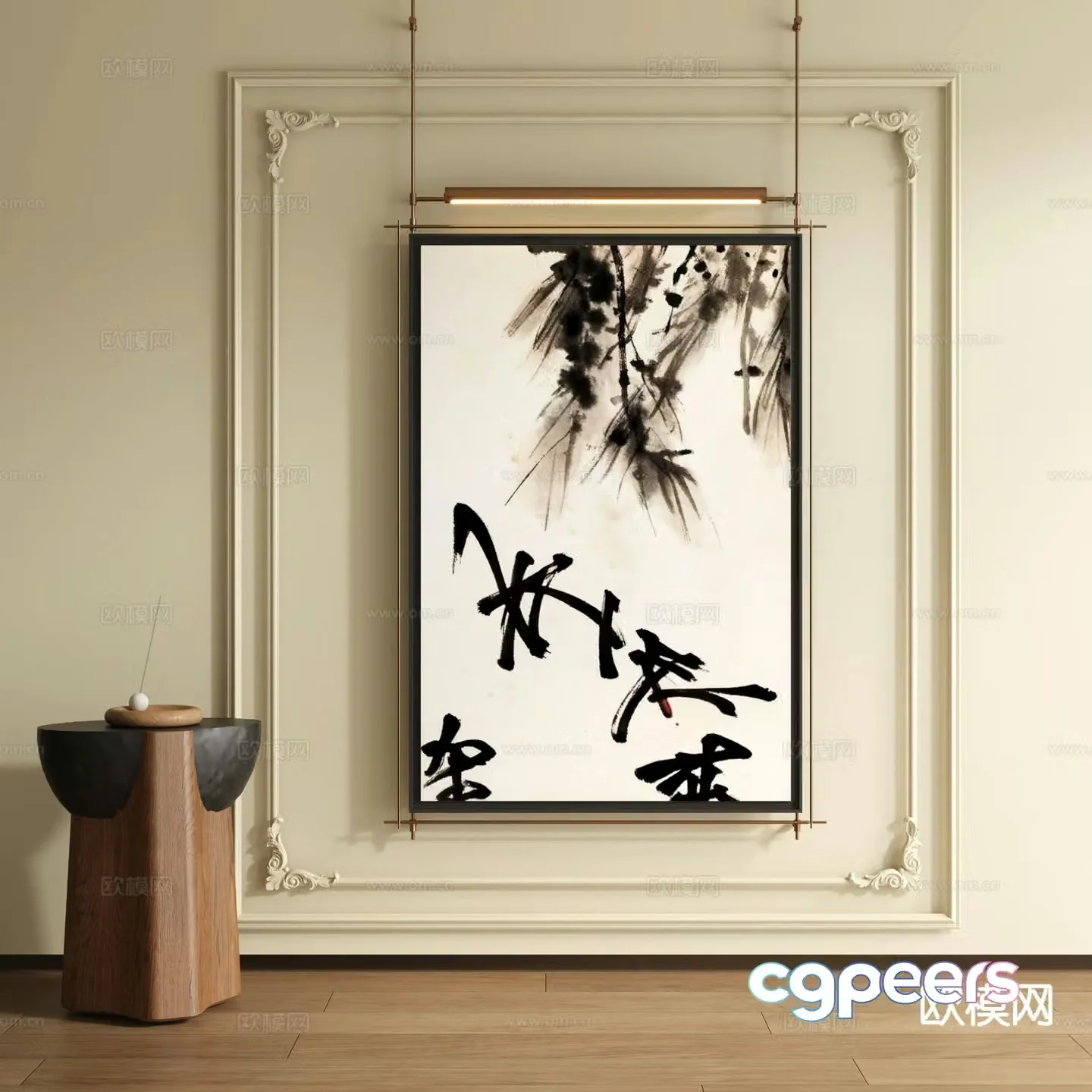 Medieval style art painting decorative painting 3d model