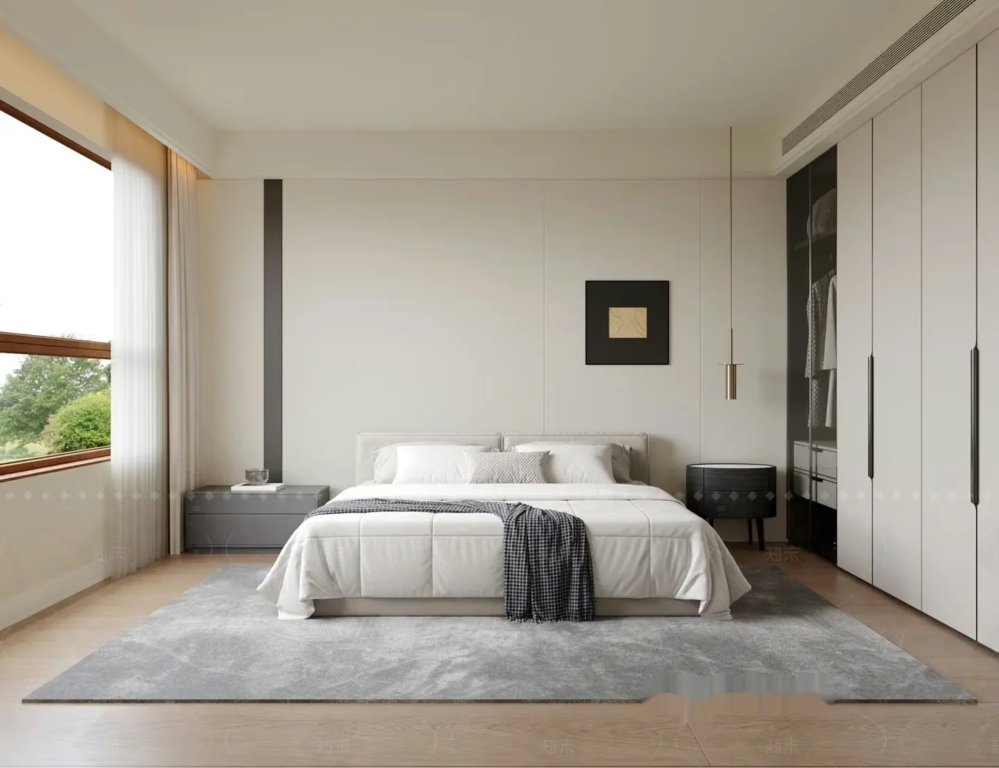 Modern Minimalist Bedroom 3D Model – 1793 – VRAY Render