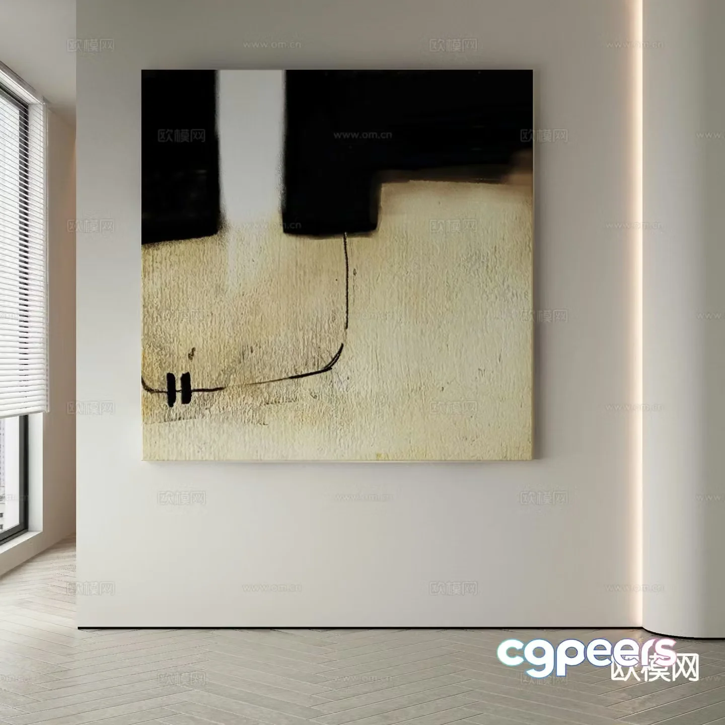 Modern texture painting decorative painting 3d model