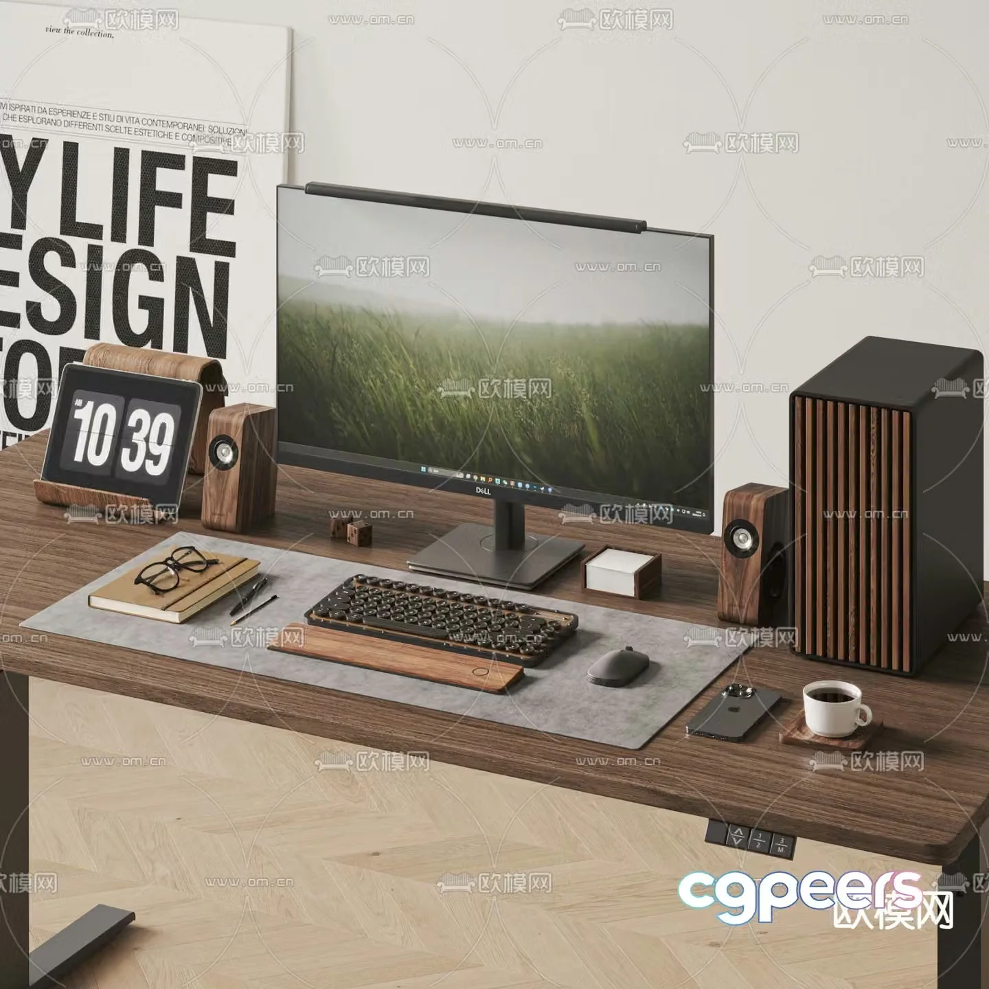 Office supplies desktop accessories computer keyboard 3d model