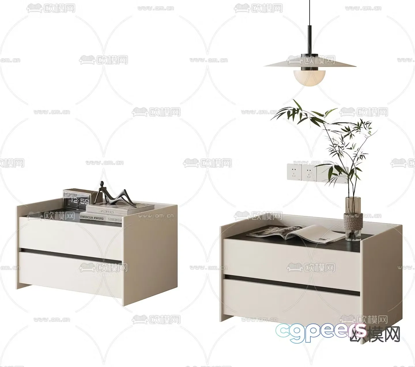 Modern bedside table 3d model