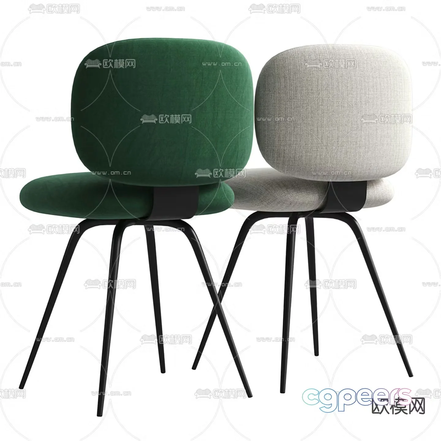 Modern chair single chair velvet chair 3d model
