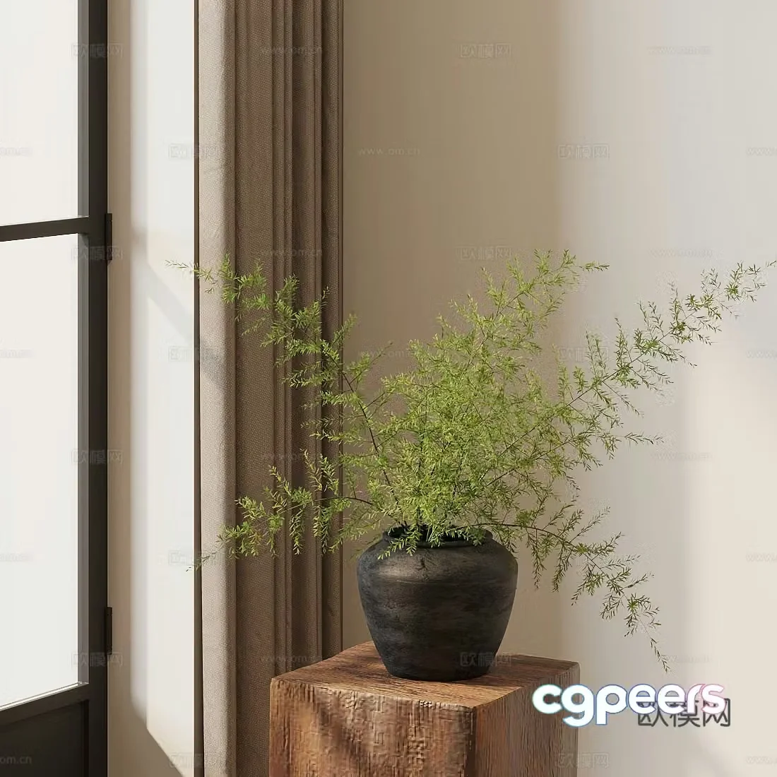 Green plant potted plant flower potted plant 3D model