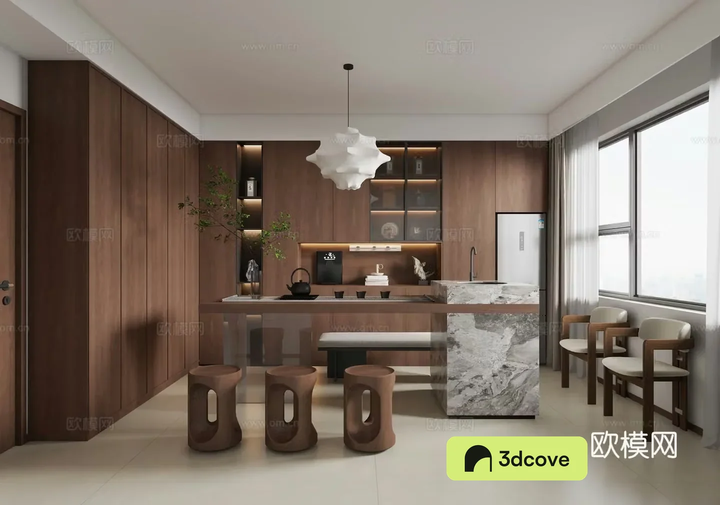 New Chinese style study bedroom
