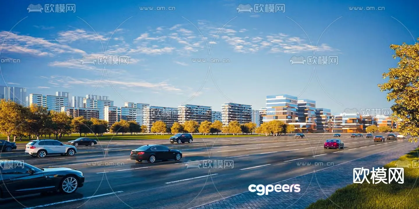 city â€‹â€‹road highway road 3d model