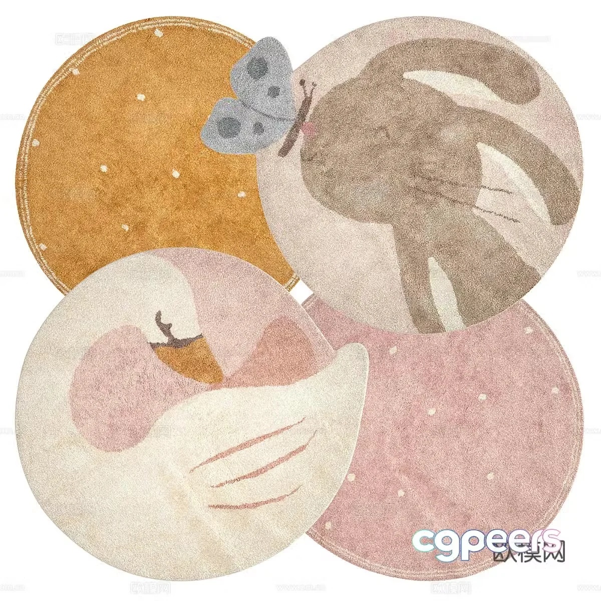 Children’s rug round rug 3d model