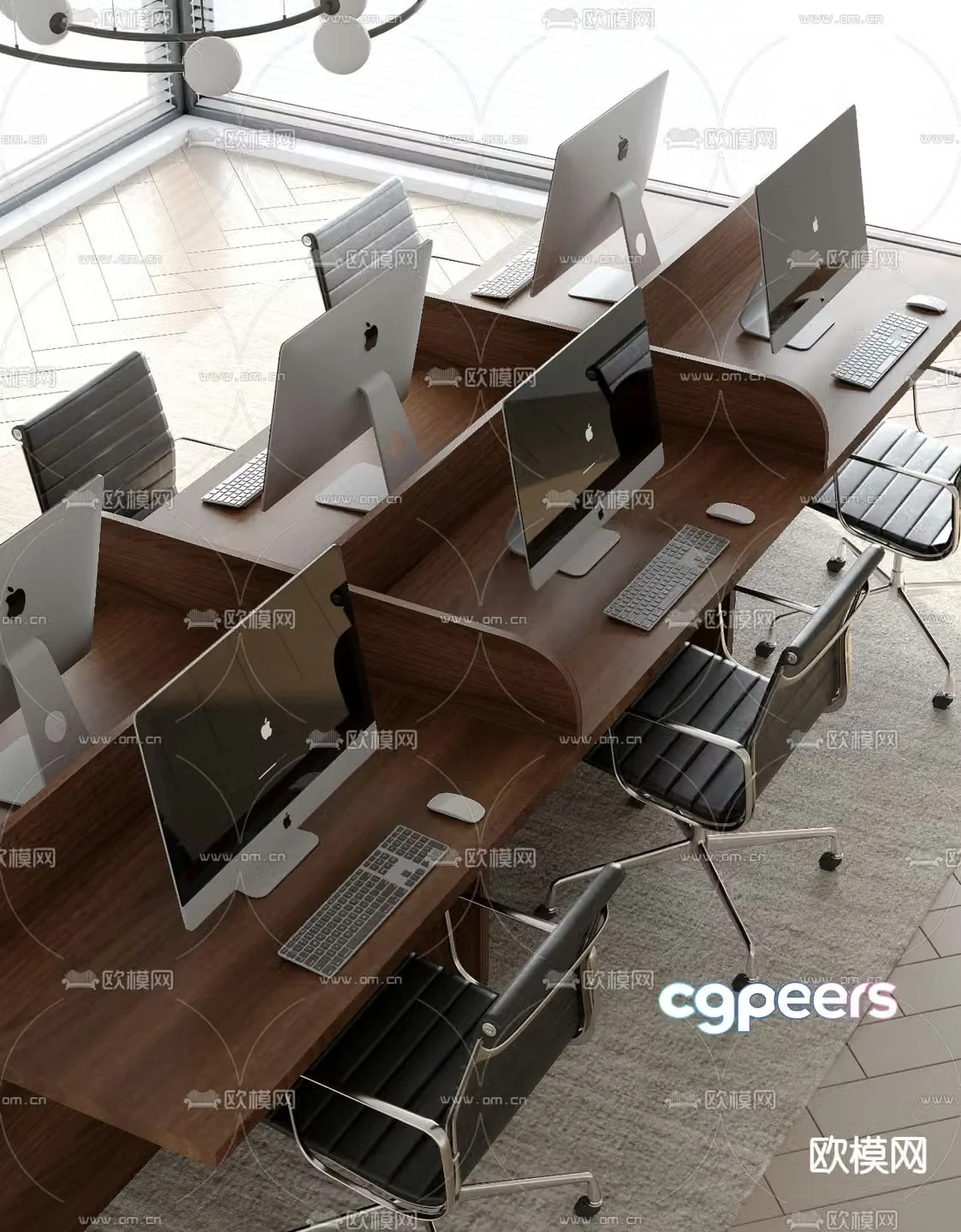 Card desk staff desk workstation 3D model