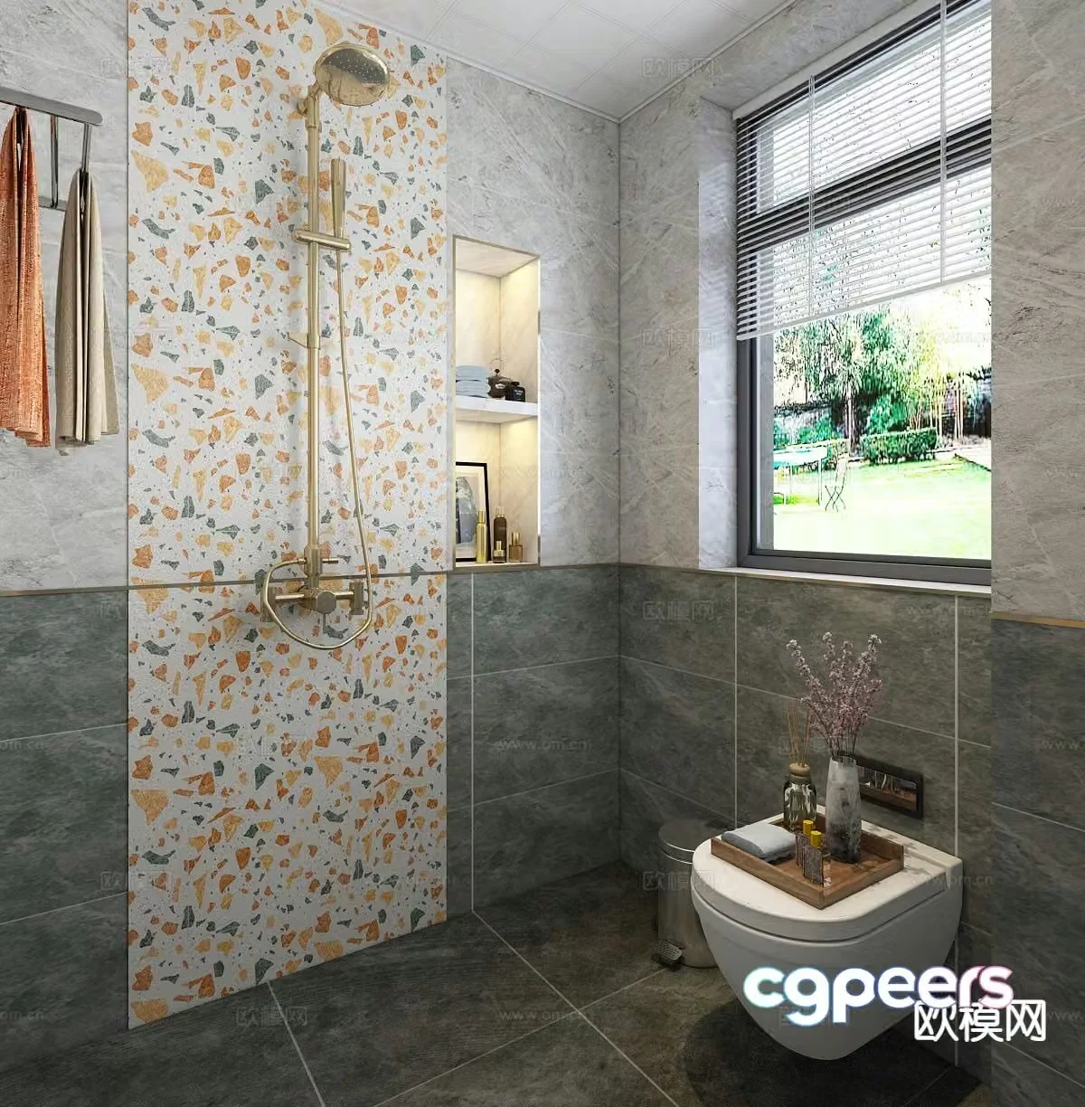 Modern bathroom bathroom toilet 3d model