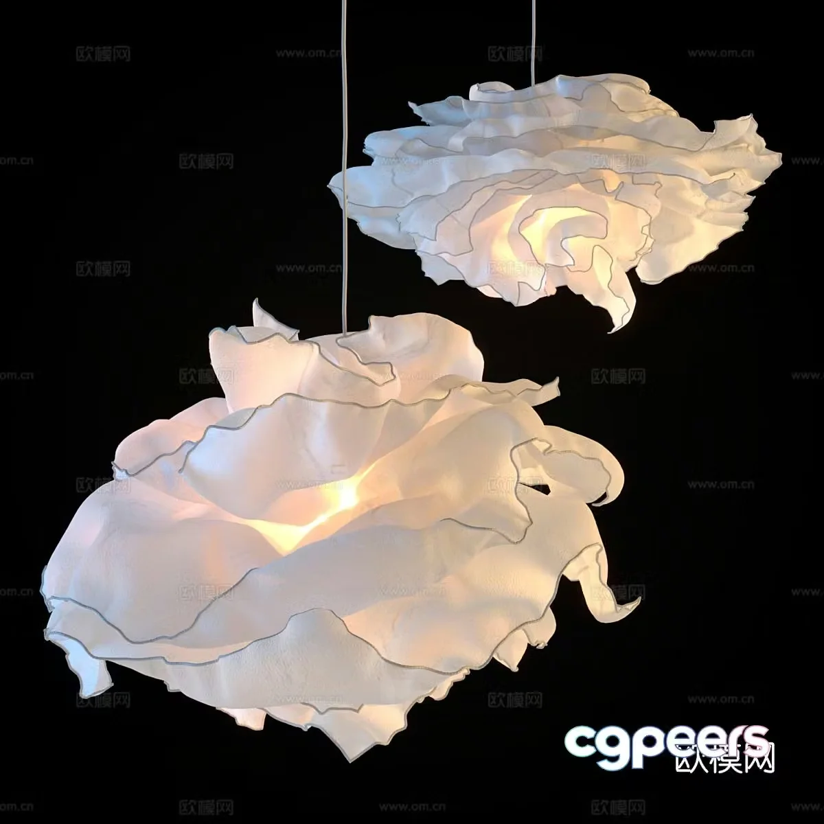 Lace flower chandelier 3d model