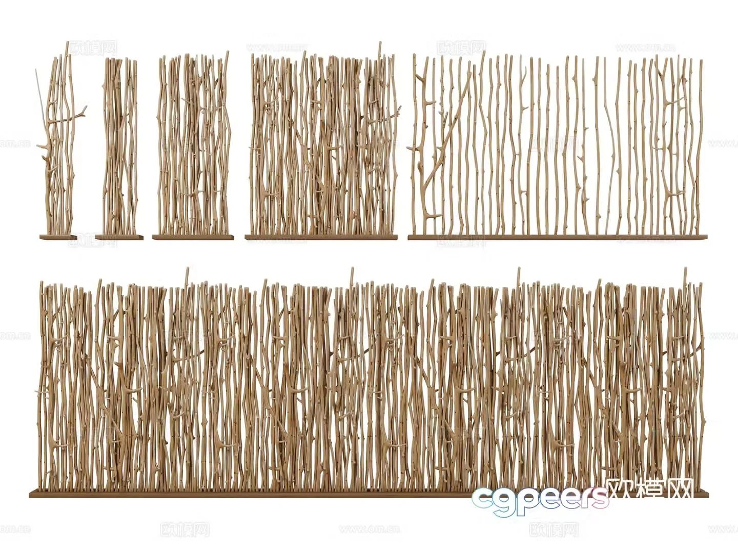 New Chinese style bamboo partition bamboo decorative wall 3d model