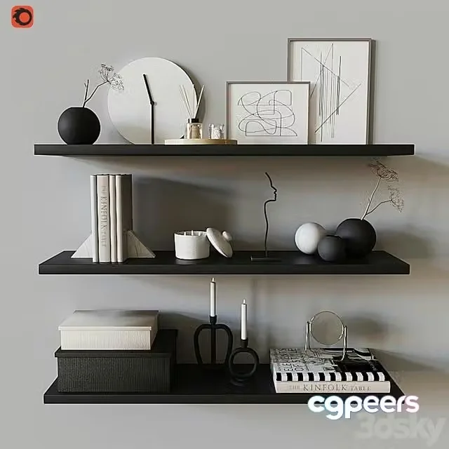 3ds Max Free – Decorative shelf 03